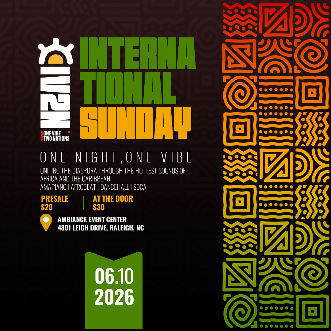 International Sunday — 1V2N event poster, September 6 2026, Raleigh NC